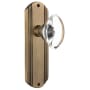 Nostalgic Warehouse Vintage Oval Egg Smooth Crystal Privacy Door Knob Set with Art Deco Plate and 2-3/4" Backset Antique Brass