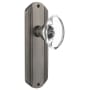 Nostalgic Warehouse Vintage Oval Egg Smooth Crystal Privacy Door Knob Set with Art Deco Plate and 2-3/4" Backset Antique Pewter