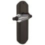 Nostalgic Warehouse Vintage Restoration Parlor Crystal Handle Privacy Lever Set with Art Deco Plate and 2-3/4" Backset Oil-Rubbed Bronze