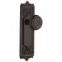 Nostalgic Warehouse Vintage Mission Solid Brass Privacy Door Knob Set with Victorian Egg and Dart Plate and 2-3/4" Backset Timeless Bronze