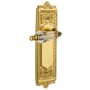 Nostalgic Warehouse Vintage Parlor Crystal Lever Privacy Lever Set with Solid Brass Victorian Egg and Dart Back Plate and 2-3/4" Backset Unlacquered Brass