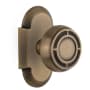 Nostalgic Warehouse Vintage Mission Solid Brass Single Dummy Door Knob with Cottage Style Plate Antique Brass
