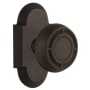 Nostalgic Warehouse Vintage Mission Solid Brass Single Dummy Door Knob with Cottage Style Plate Oil-Rubbed Bronze