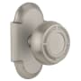 Nostalgic Warehouse Vintage Mission Solid Brass Single Dummy Door Knob with Cottage Style Plate Satin Nickel