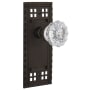 Nostalgic Warehouse Vintage Crystal Single Dummy Door Knob with Solid Brass Long Craftsman Plate Oil-Rubbed Bronze
