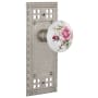 Nostalgic Warehouse Vintage Porcelain Painted Rose Single Dummy Door Knob with Forged Brass Long Craftsman Plate Satin Nickel