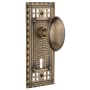 Nostalgic Warehouse Farmhouse Homestead Solid Brass Dummy Door Knob Set with Long Craftsman Plate and Keyhole Antique Brass