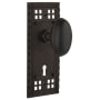 Nostalgic Warehouse Farmhouse Homestead Solid Brass Dummy Door Knob Set with Long Craftsman Plate and Keyhole Oil-Rubbed Bronze