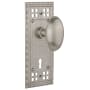 Nostalgic Warehouse Farmhouse Homestead Solid Brass Dummy Door Knob Set with Long Craftsman Plate and Keyhole Satin Nickel