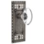Nostalgic Warehouse Vintage Oval Clear Crystal Privacy Door Knob Set with Solid Brass Long Craftsman Plate and 2-3/8" Backset Antique Pewter