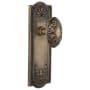 Nostalgic Warehouse Victorian Solid Brass Privacy Door Knob Set with Meadows Rose and 2-3/4" Backset Antique Brass