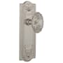 Nostalgic Warehouse Victorian Solid Brass Privacy Door Knob Set with Meadows Rose and 2-3/4" Backset Satin Nickel