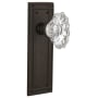 Nostalgic Warehouse Vintage Chateau Fluted Crystal Privacy Door Knob Set with Solid Brass Mission Style Backplate and 2-3/4" Backset Oil-Rubbed Bronze
