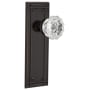 Nostalgic Warehouse Vintage Fluted Crystal Privacy Door Knob Set with Solid Brass Mission Style Back Plate and 2-3/4" Backset Timeless Bronze