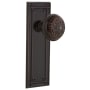 Nostalgic Warehouse Egg and Dart Solid Brass Privacy Door Knob Set with Mission Rose and 2-3/4" Backset Timeless Bronze