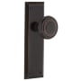 Nostalgic Warehouse Deco Solid Brass Privacy Door Knob Set with New York Rose and 2-3/4" Backset Timeless Bronze