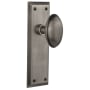 Nostalgic Warehouse Homestead Solid Brass Privacy Door Knob Set with New York Rose and 2-3/4" Backset Antique Pewter