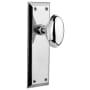 Nostalgic Warehouse Homestead Solid Brass Privacy Door Knob Set with New York Rose and 2-3/4" Backset Bright Chrome