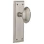 Nostalgic Warehouse Homestead Solid Brass Privacy Door Knob Set with New York Rose and 2-3/4" Backset Satin Nickel