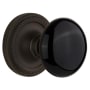 Nostalgic Warehouse Black Porcelain Solid Brass Privacy Door Knob Set with Rope Rose and 2-3/4" Backset Oil-Rubbed Bronze
