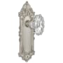 Nostalgic Warehouse Chateau Solid Brass Privacy Door Knob Set with Victorian Rose and 2-3/4" Backset Satin Nickel