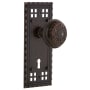 Nostalgic Warehouse Renaissance Egg and Dart Solid Brass Privacy Door Knob Set with Long Craftsman Plate, Keyhole and 2-3/4" Backset Timeless Bronze