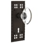 Nostalgic Warehouse Vintage Oval Clear Crystal Privacy Door Knob Set with Solid Brass Long Craftsman Plate, Keyhole and 2-3/4" Backset Oil-Rubbed Bronze
