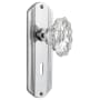 Nostalgic Warehouse Vintage Chateau Fluted Crystal Privacy Door Knob Set with Solid Brass Art Deco Plate, Keyhole and 2-3/4" Backset Bright Chrome
