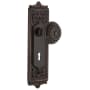 Nostalgic Warehouse Meadows Vintage Victorian Solid Brass Privacy Door Knob Set with Egg and Dart Rose, Keyhole and 2-3/4" Backset Timeless Bronze