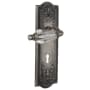 Nostalgic Warehouse Vintage Parlor Crystal Lever Privacy Lever Set with Solid Brass Meadows Rose, Keyhole and 2-3/4" Backset Antique Pewter