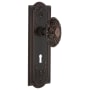 Nostalgic Warehouse Victorian Solid Brass Privacy Door Knob Set with Meadows Rose, Keyhole and 2-3/4" Backset Timeless Bronze