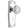 Nostalgic Warehouse Deco Solid Brass Privacy Door Knob Set with Prairie Rose, Keyhole and 2-3/4" Backset Bright Chrome