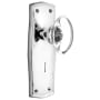 Nostalgic Warehouse Vintage Oval Egg Crystal Privacy Door Knob Set with Prairie Rose, Keyhole and 2-3/4" Backset Bright Chrome