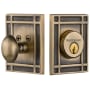 Nostalgic Warehouse Mission Solid Brass Single Cylinder Deadbolt with 2-3/4" Backset Antique Brass