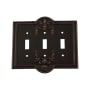 Nostalgic Warehouse Meadows Victorian Vintage 3 Gang Triple Toggle Light Switch Wall Cover Plate Timeless Bronze
