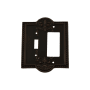 Nostalgic Warehouse Meadows Vintage 2 Gang Single Toggle and Single Rocker Light Switch Wall Cover Plate Timeless Bronze