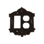 Nostalgic Warehouse Victorian Single Rocker / GFI and Single Duplex Wall Plate Timeless Bronze