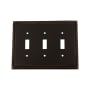 Nostalgic Warehouse Rope Antique Vintage 3 Gang Triple Toggle Light Switch Wall Cover Plate Timeless Bronze