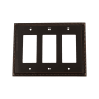 Nostalgic Warehouse Rope Antique Vintage 3 Gang Triple Rocker Light Switch Plate Wall Cover - GFI Timeless Bronze