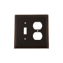 Nostalgic Warehouse Rope Single Antique Vintage Combo 2 Gang Single Toggle and Duplex Outlet Wall Plate Timeless Bronze