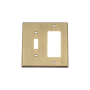 Nostalgic Warehouse New York Vintage 2 Gang Single Toggle and Single Rocker Light Switch Wall Cover Plate - GFI Antique Brass