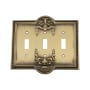Nostalgic Warehouse Meadows Victorian Vintage 3 Gang Triple Toggle Light Switch Wall Cover Plate Antique Brass