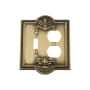Nostalgic Warehouse Meadows Victorian Vintage 2 Gang Single Toggle and Duplex Outlet Wall Plate Cover Antique Brass