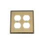 Nostalgic Warehouse Egg & Dart 2 Gang Victorian Vintage Restoration Duplex Wall Outlet Cover Antique Brass