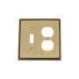Nostalgic Warehouse Egg & Dart Single Victorian Vintage 2 Gang Single Toggle and Duplex Outlet Wall Plate Cover Antique Brass