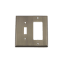 Nostalgic Warehouse New York Vintage 2 Gang Single Toggle and Single Rocker Light Switch Wall Cover Plate - GFI Antique Pewter