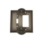 Nostalgic Warehouse Meadows Vintage 2 Gang Single Toggle and Single Rocker Light Switch Wall Cover Plate Antique Pewter