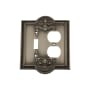 Nostalgic Warehouse Meadows Victorian Vintage 2 Gang Single Toggle and Duplex Outlet Wall Plate Cover Antique Pewter