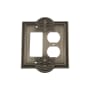 Nostalgic Warehouse Meadows Victorian Vintage 2 Gang Combination Wall Plate - 1 Single Rocker and 1 Duplex Outlet GFI Wall Cover Antique Pewter