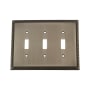 Nostalgic Warehouse Rope Antique Vintage 3 Gang Triple Toggle Light Switch Wall Cover Plate Antique Pewter
